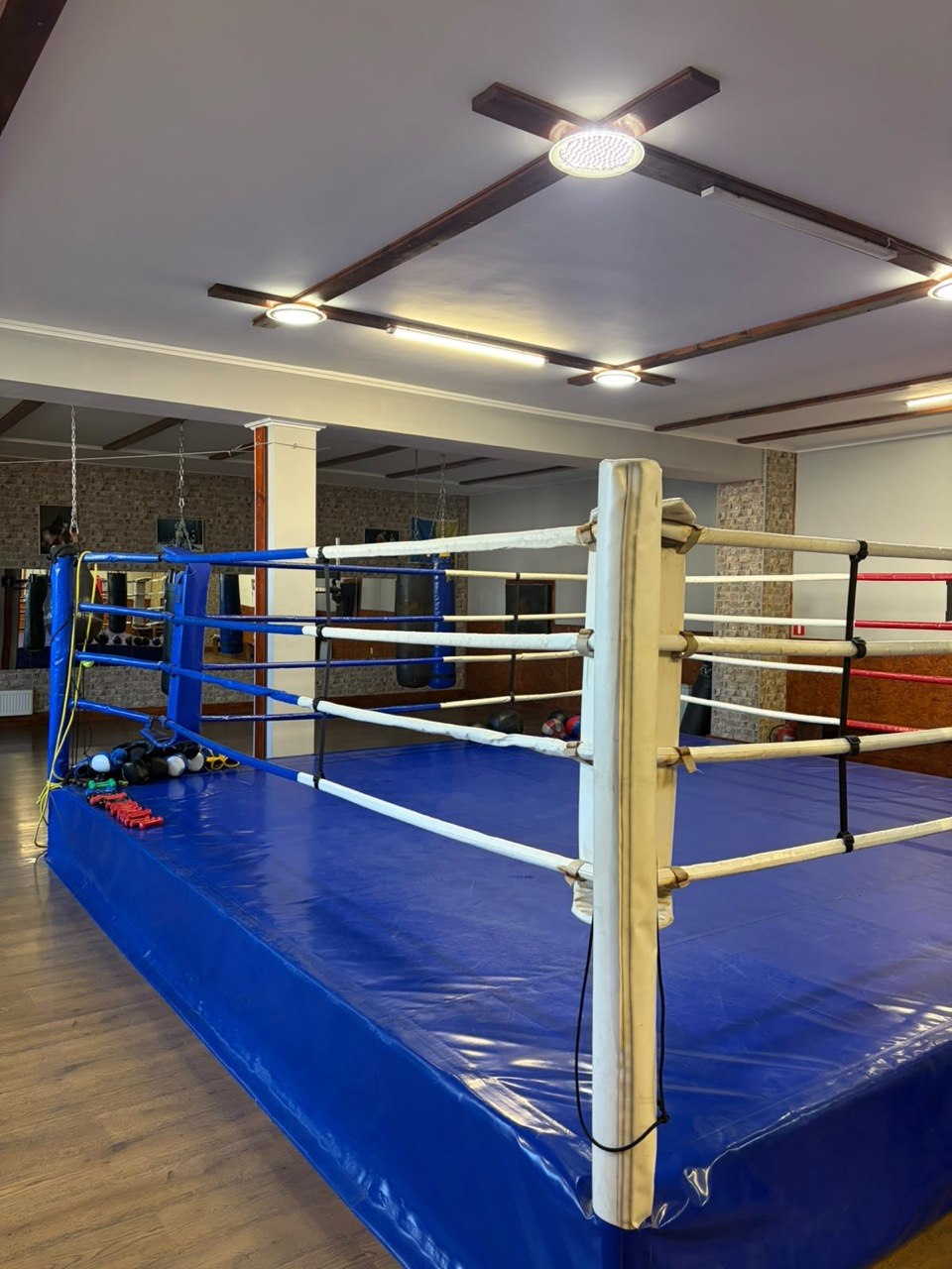 Boxing ring in the training hall